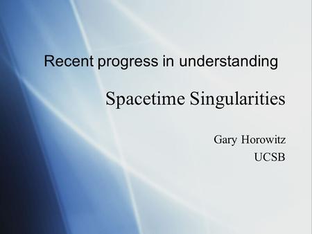 Spacetime Singularities