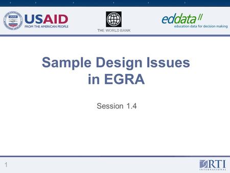 Sample Design Issues in EGRA