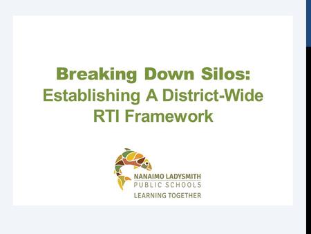 Breaking Down Silos: Establishing A District-Wide RTI Framework.