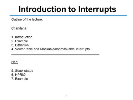 Introduction to Interrupts