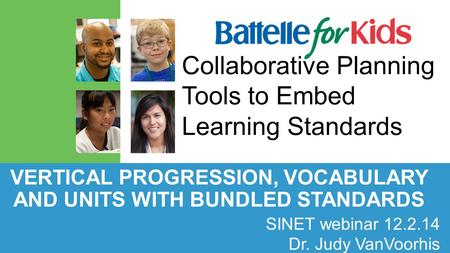 Vertical Progression, Vocabulary and units with bundled standards
