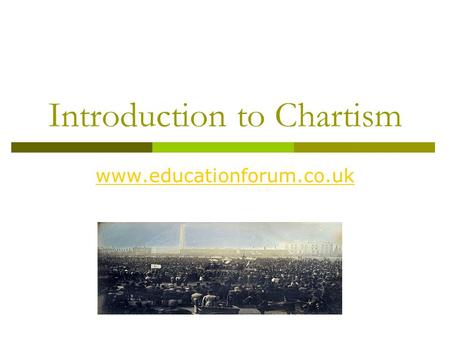 Introduction to Chartism
