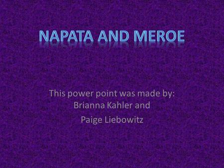 This power point was made by: Brianna Kahler and Paige Liebowitz.