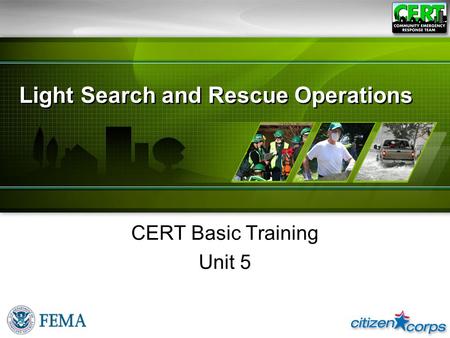 Unit 5: Light Search and Rescue Operations