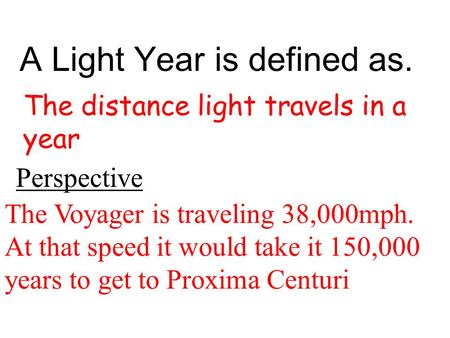 A Light Year is defined as.