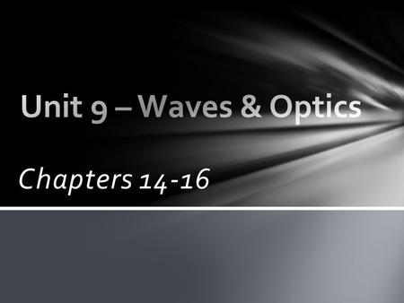 Chapters 14-16 14-1 Characteristics of Light Electromagnetic waves is a transverse wave consisting of oscillating electric and magnetic fields at right.