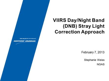 VIIRS Day/Night Band (DNB) Stray Light Correction Approach