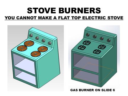 STOVE BURNERS YOU CANNOT MAKE A FLAT TOP ELECTRIC STOVE GAS BURNER ON SLIDE 6.