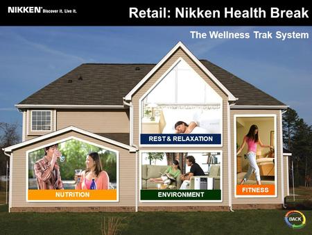 REST & RELAXATION NUTRITIONENVIRONMENT FITNESS Retail: Nikken Health Break The Wellness Trak System BACK.