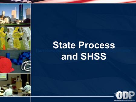State Homeland Security Assessment and Strategy Program State Process and SHSS.