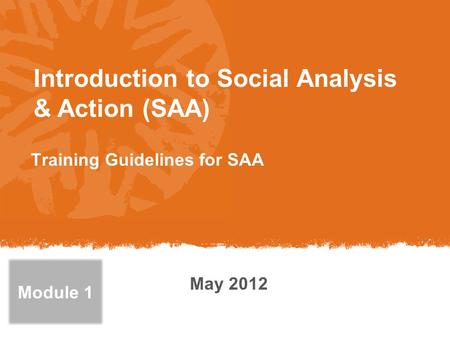 Introduction to Social Analysis & Action (SAA)