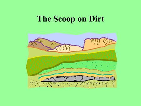 The Scoop on Dirt. Soil Soil is made up of weathered rock, including gravel, sand, and silt. Topsoil comes from subsoils and rocks beneath the surface.