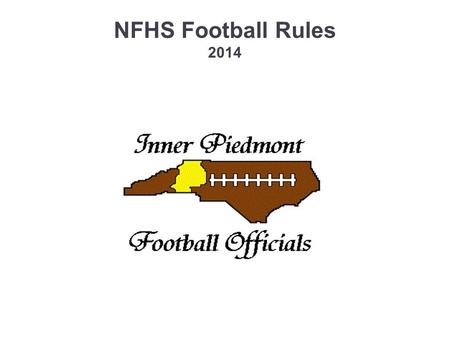 NFHS Football Rules 2014.