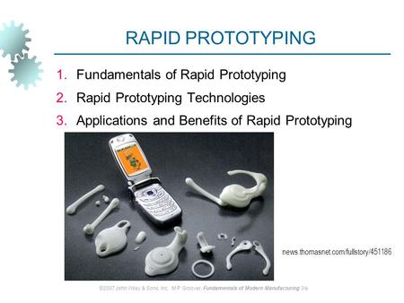 RAPID PROTOTYPING Fundamentals of Rapid Prototyping
