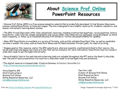 About Science Prof OnlineScience Prof Online PowerPoint Resources Science Prof Online (SPO) is a free science education website that provides fully-developed.
