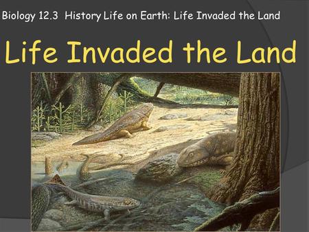 Biology 12.3 History Life on Earth: Life Invaded the Land