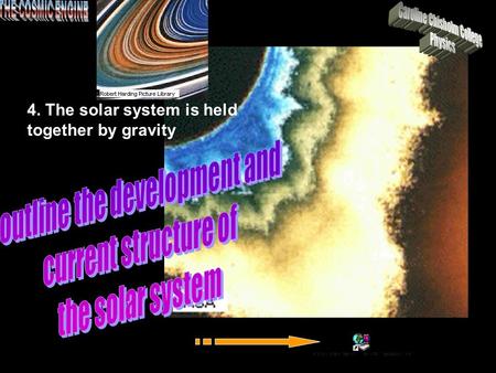4. The solar system is held together by gravity. Newton's Law of Universal Gravitation (NOT the law)