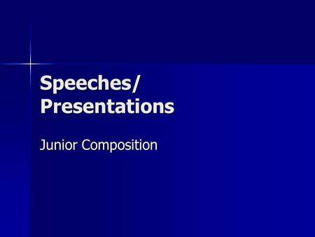 Speeches/ Presentations