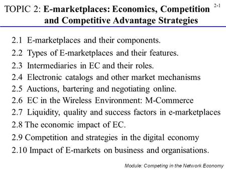 2.1  E-marketplaces and their components.