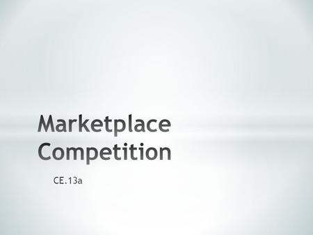Marketplace Competition