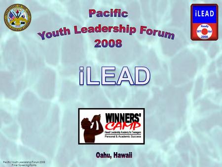 Pacific Youth Leadership Forum 2008 Final Speaking Points.