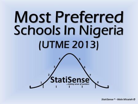 StatiSense ® - Wale Micaiah © Most Preferred Schools In Nigeria (UTME 2013)