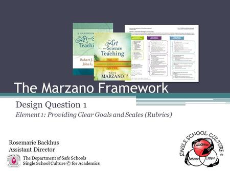 The Marzano Framework Design Question 1