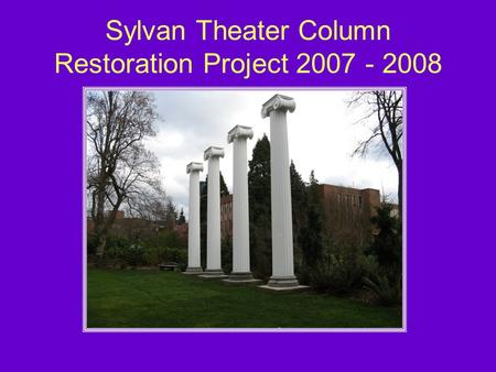 Sylvan Theater Column Restoration Project 2007 - 2008.