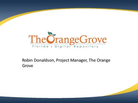 Robin Donaldson, Project Manager, The Orange Grove.