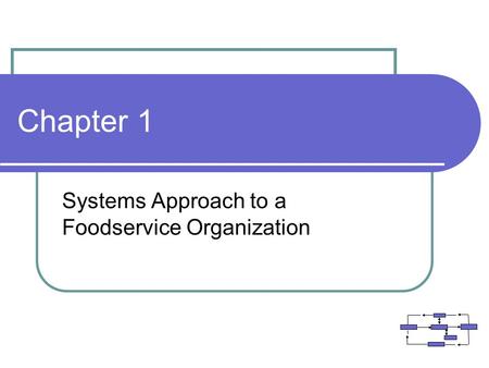 Systems Approach to a Foodservice Organization