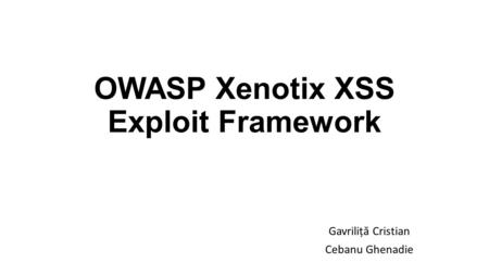 OWASP Xenotix XSS Exploit Framework