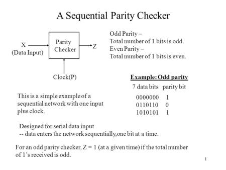 A Sequential Parity Checker