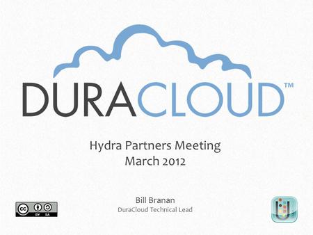 Hydra Partners Meeting March 2012 Bill Branan DuraCloud Technical Lead.