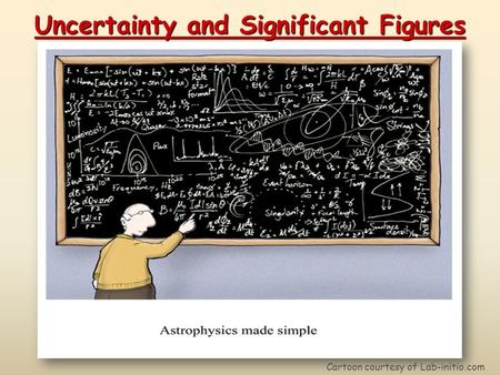 Uncertainty and Significant Figures Cartoon courtesy of Lab-initio.com.