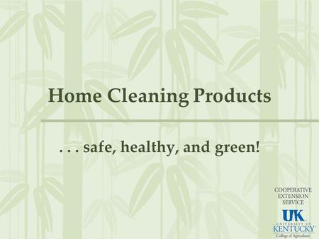 Home Cleaning Products... safe, healthy, and green!