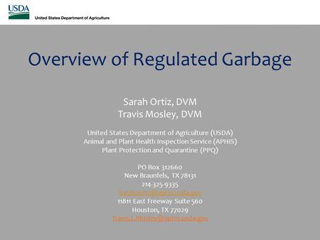 Overview of Regulated Garbage