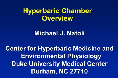 Hyperbaric Chamber Overview
