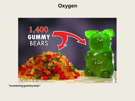 Oxygen screaming gummy bear. Oxygen 21% of the Earth's atmosphere is oxygen.