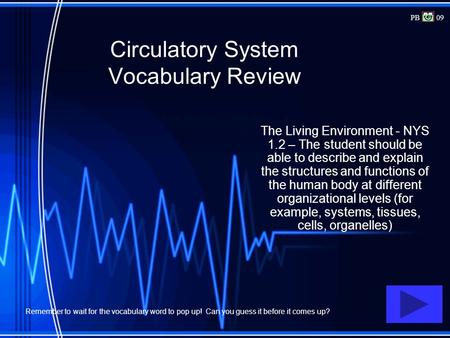 Circulatory System Vocabulary Review