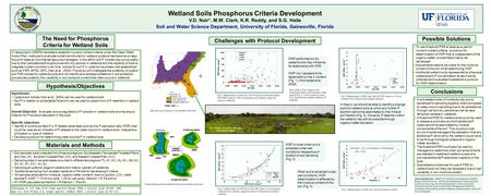 Wetland Soils Phosphorus Criteria Development V.D. Nair*, M.W. Clark, K.R. Reddy, and S.G. Haile Soil and Water Science Department, University of Florida,