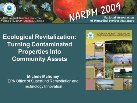 Ecological Revitalization: Turning Contaminated Properties Into Community Assets Michele Mahoney EPA Office of Superfund Remediation and Technology Innovation.