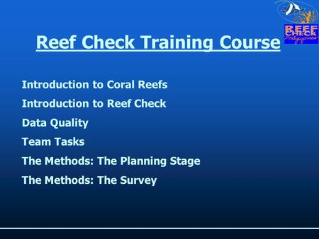 Reef Check Training Course