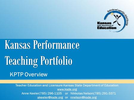 Kansas Performance Teaching Portfolio