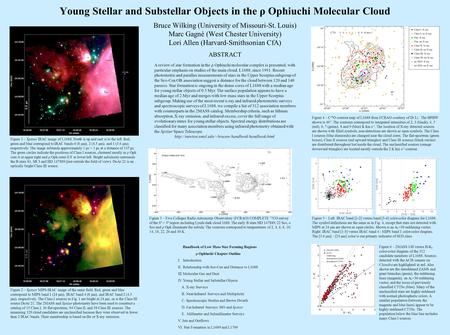 Young Stellar and Substellar Objects in the ρ Ophiuchi Molecular Cloud Bruce Wilking (University of Missouri-St. Louis) Marc Gagné (West Chester University)