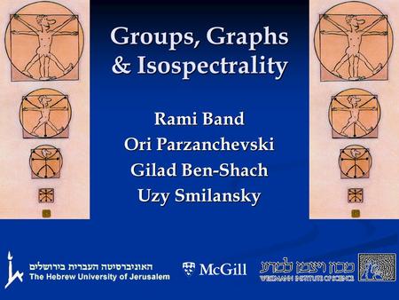 Groups, Graphs & Isospectrality Rami Band Ori Parzanchevski Gilad Ben-Shach Uzy Smilansky.