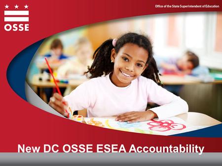 New DC OSSE ESEA Accountability. DC OSSE ESEA Accountability Classification Overview I. DC OSSE Accountability System II. Classification of Schools III.