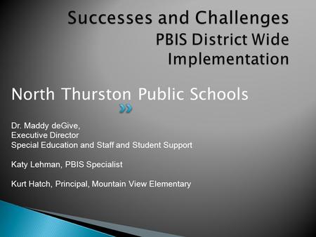 Successes and Challenges PBIS District Wide Implementation