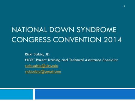 National Down Syndrome Congress Convention 2014