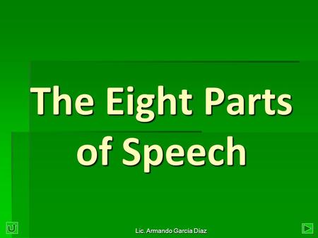 The Eight Parts of Speech