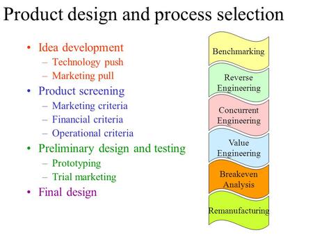 Product design and process selection